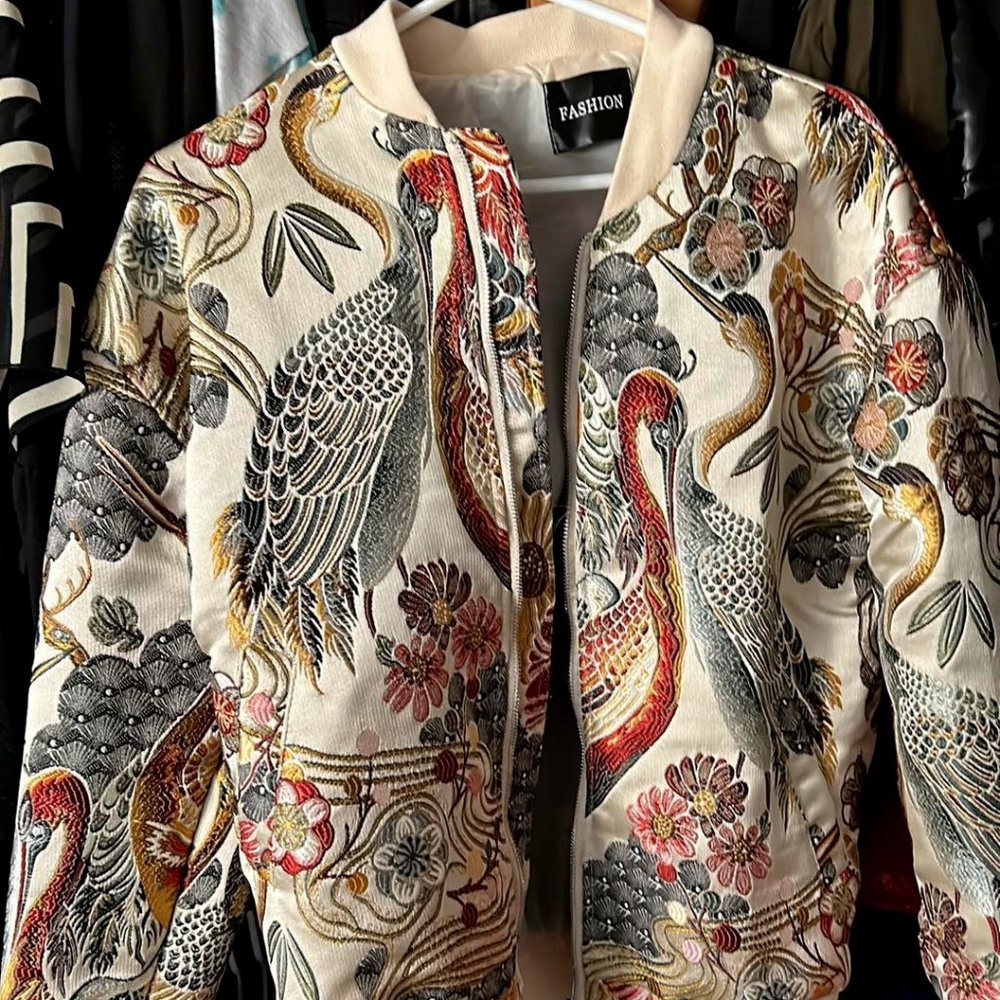 Embroidered Bomber Jacket